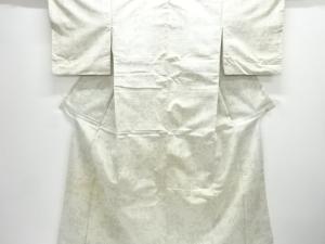 アンティーク　花唐草模様織出し十日町紬着物